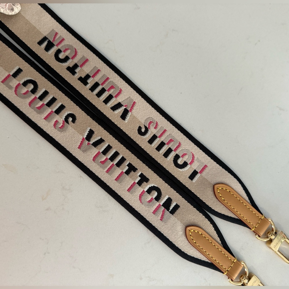 Louis Vuitton Jacquard Speedy Bandoulière 20 Shoulder Strap BLK/Pink ~ NWOT 42” - Picture 5 of 11